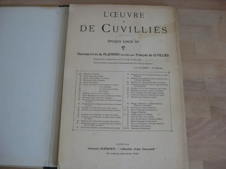 L’œuvre de De Cuvilliès. époque Louis XV. Nouveau livre de plafonds inventé par François de Cuvilliès.