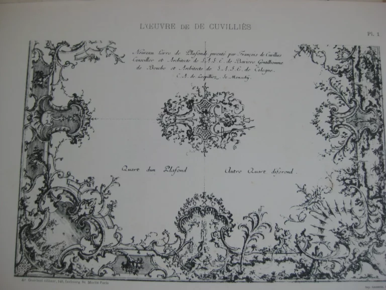 L’œuvre de De Cuvilliès. époque Louis XV. Nouveau livre de plafonds inventé par François de Cuvilliès.