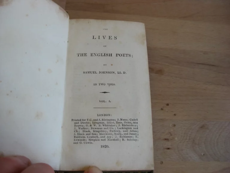 The Lives of the english Poets, 2 vols. Complet
