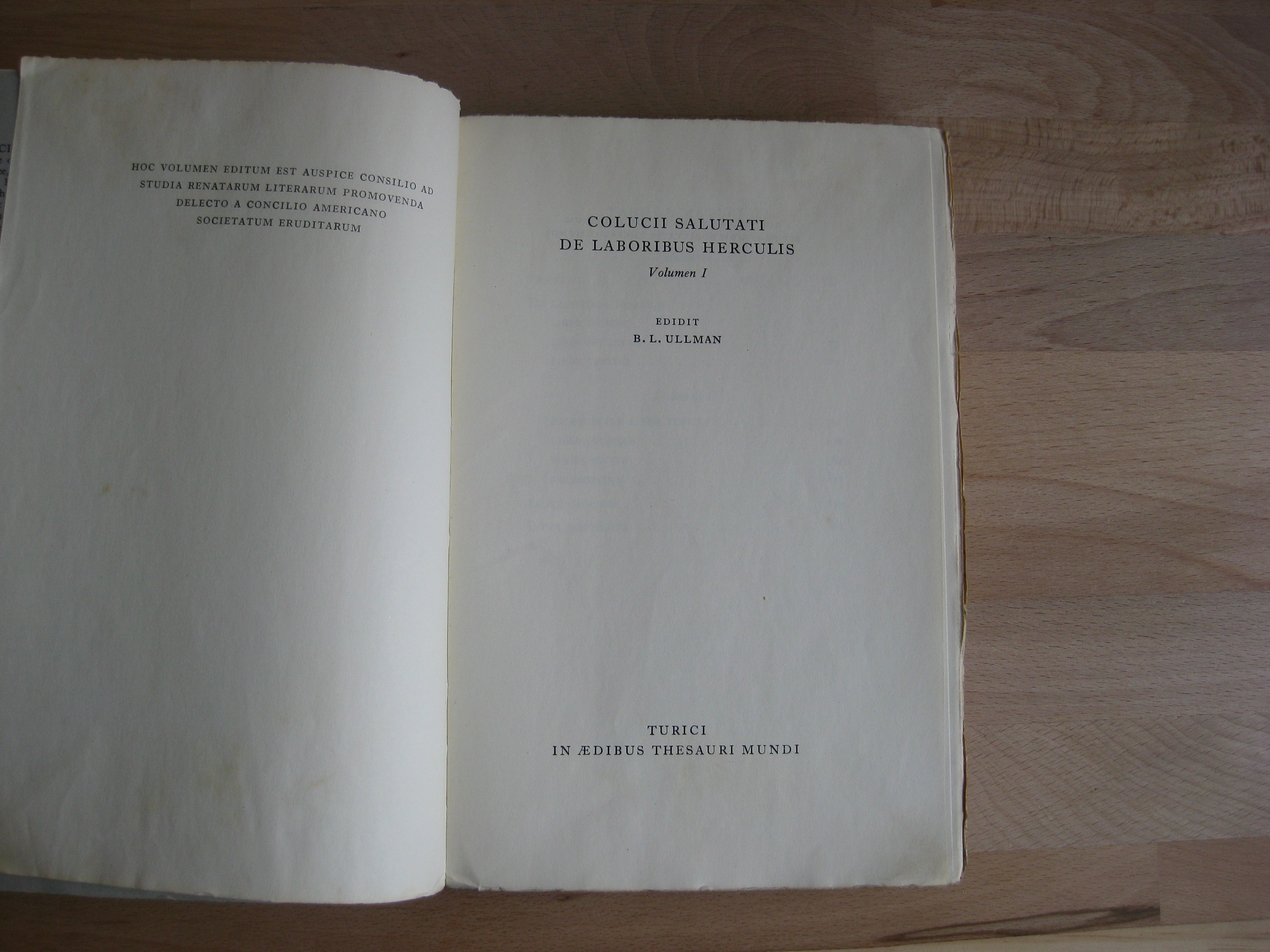 De laboribus Herculis, 2 tomes, complet. -  Colucio Salutati 