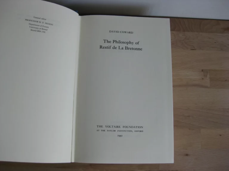 The Philosophy of Restif De La Bretonne - David Coward The Philosophy of Restif De La Bretonne - David Coward