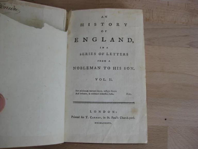 A History of England, in a Series of Letters from a Nobleman to his Son. Two Volumes