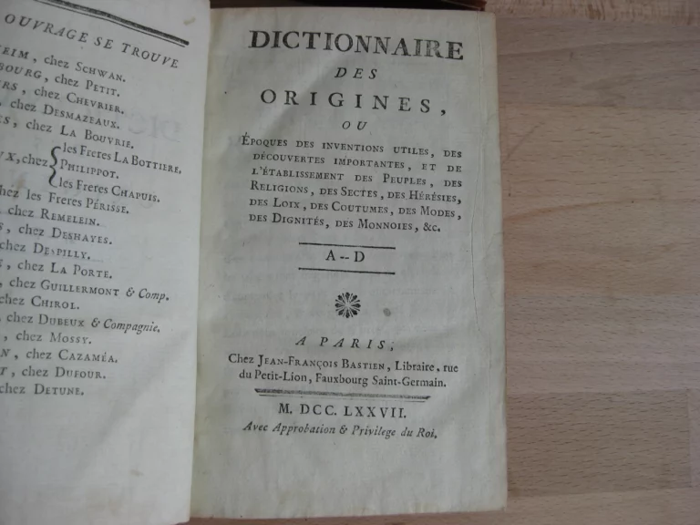 Dictionnaire des origines, ou époques des inventions utiles... Dictionnaire des origines, ou époques des inventions utiles...