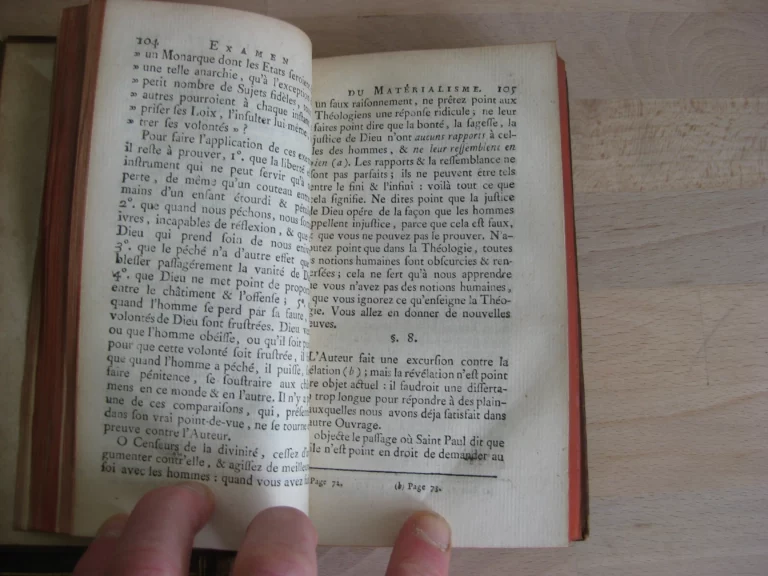 Examen du matérialisme ou réfutation du système de la nature, 2 tomes complet Examen du matérialisme ou réfutation du système de la nature, 2 tomes complet