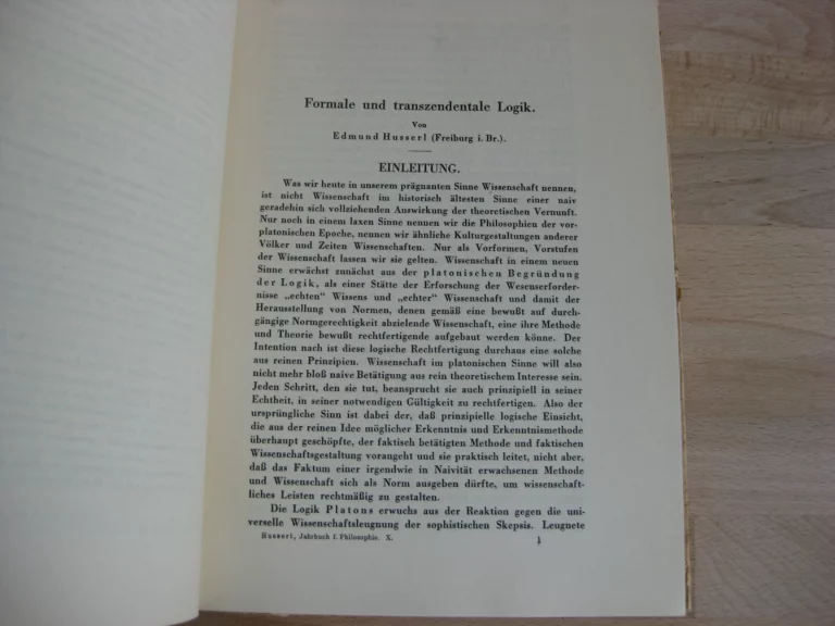 Formale Und Transzendentale Logik - Edmund Husserl Formale Und Transzendentale Logik - Edmund Husserl