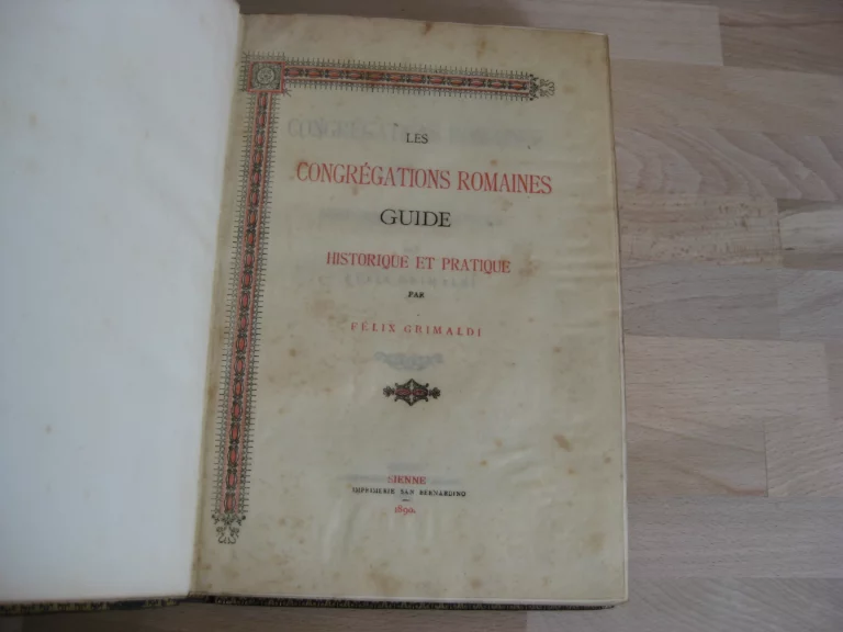 Les Congrégations Romaines. Félix Grimaldi - Reliure signée Les Congrégations Romaines. Félix Grimaldi - Reliure signée