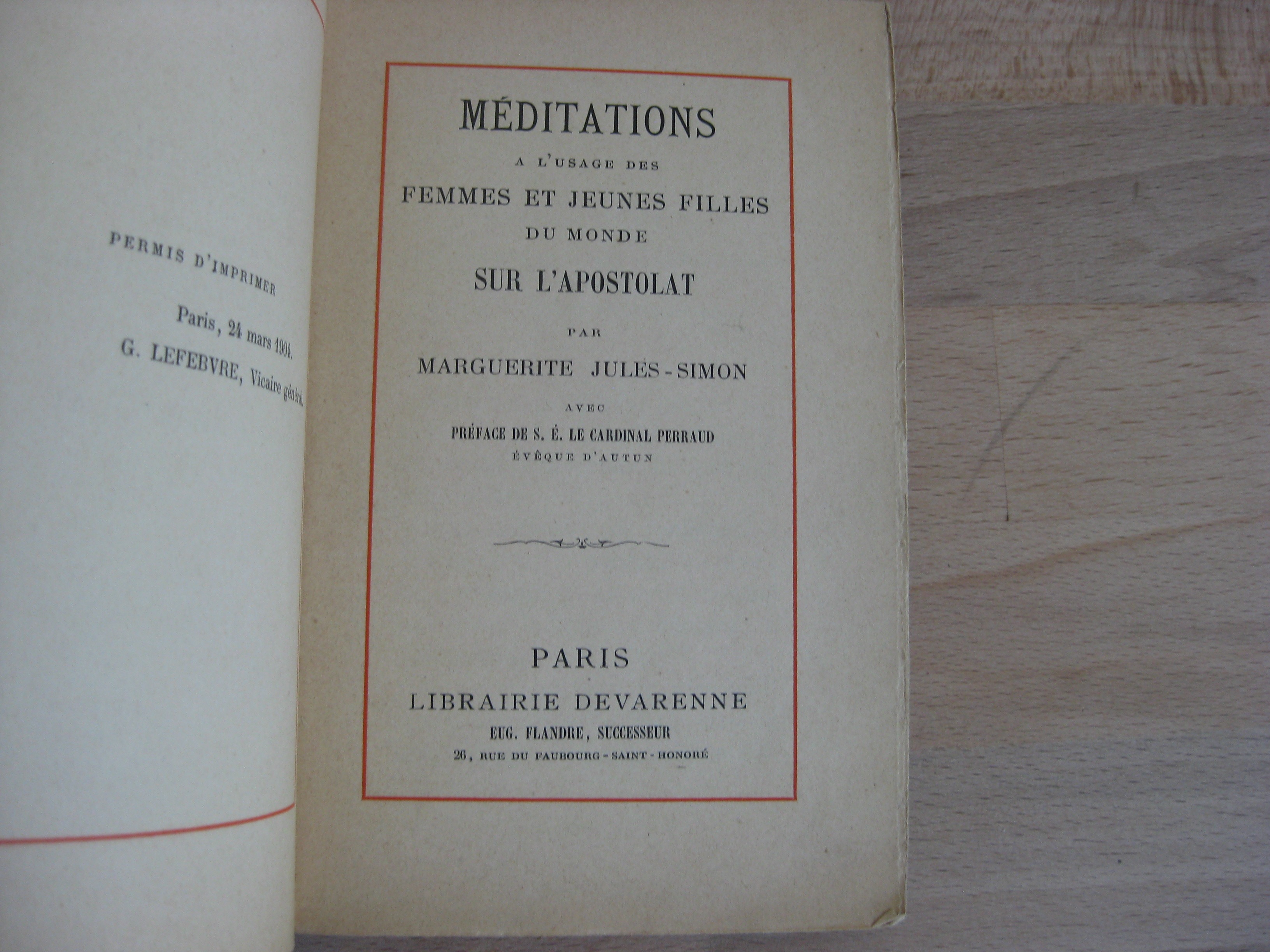 Méditations à l'usage des femmes et jeunes filles du monde sur l'apostolat
