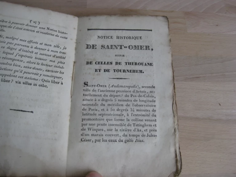 Notice historique de Saint-Omer. Suivie de celles de Therouane et de Tournehem