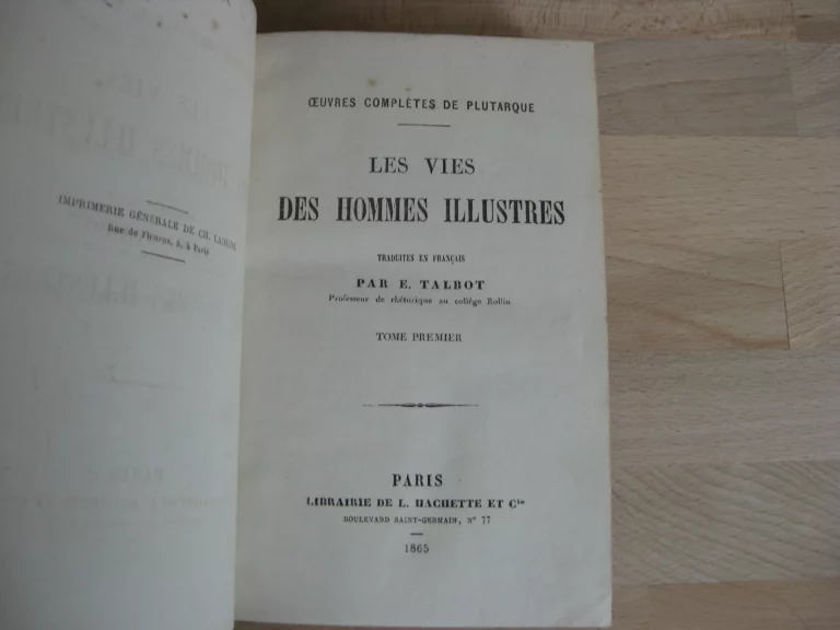 Œuvres complètes de Plutarque. La vie des hommes illustres, 4 tomes, complet Œuvres complètes de Plutarque. La vie des hommes illustres, 4 tomes, complet