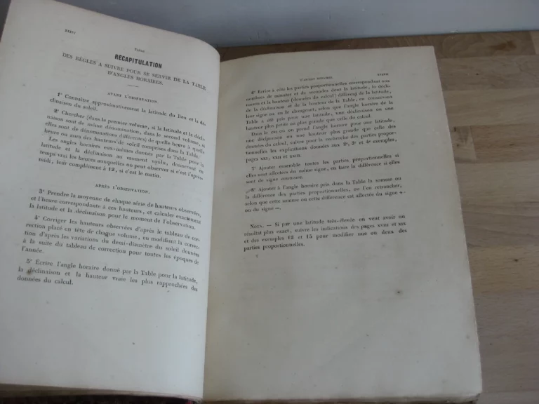 Table d’angles horaires contenant plus de quarante mille horaires Table d’angles horaires contenant plus de quarante mille horaires