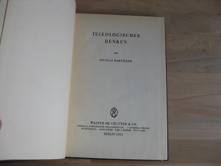 Teleologisches Denken - Nicolai Hartmann