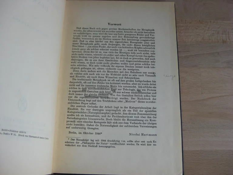 Teleologisches Denken - Nicolai Hartmann