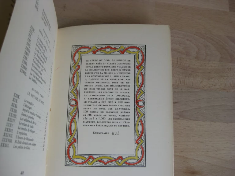 Le livre de Goha le simple. 2 vols. - A.  Ades et A. Josipovici.