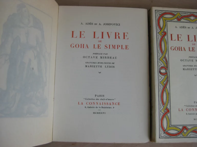 Le livre de Goha le simple. 2 vols. - A.  Ades et A. Josipovici.
