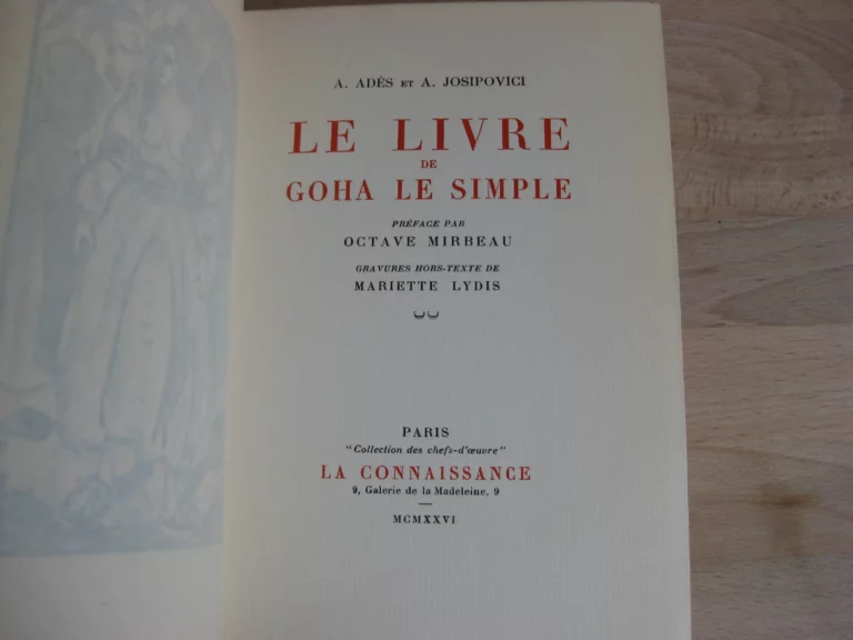 Le livre de Goha le simple. 2 vols. - A.  Ades et A. Josipovici.