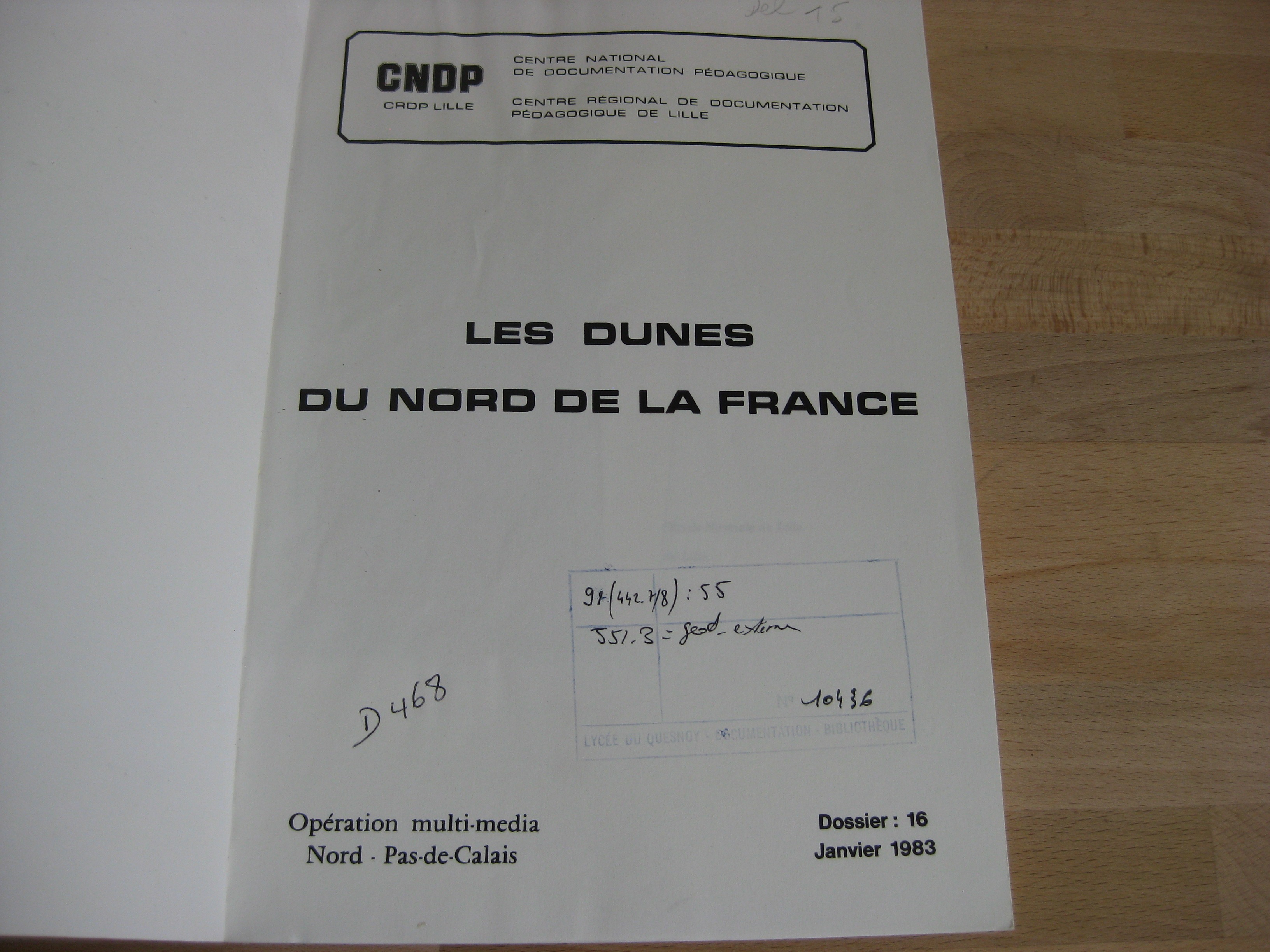 Les dunes du Nord de la France, P. Cuir et P. Van der Plaetsen