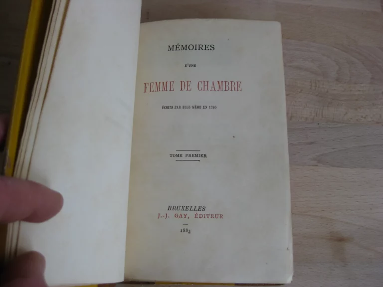 Mémoires d’une femme de chambre écrits par elle-même en 1786 Mémoires d’une femme de chambre écrits par elle-même en 1786