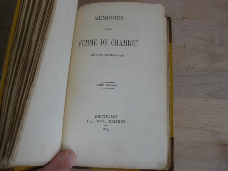 Mémoires d’une femme de chambre écrits par elle-même en 1786 Mémoires d’une femme de chambre écrits par elle-même en 1786