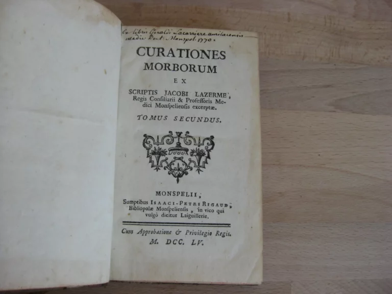 Curationes morborum 2 tomes, complet - Jacques Lazerme Curationes morborum 2 tomes, complet - Jacques Lazerme