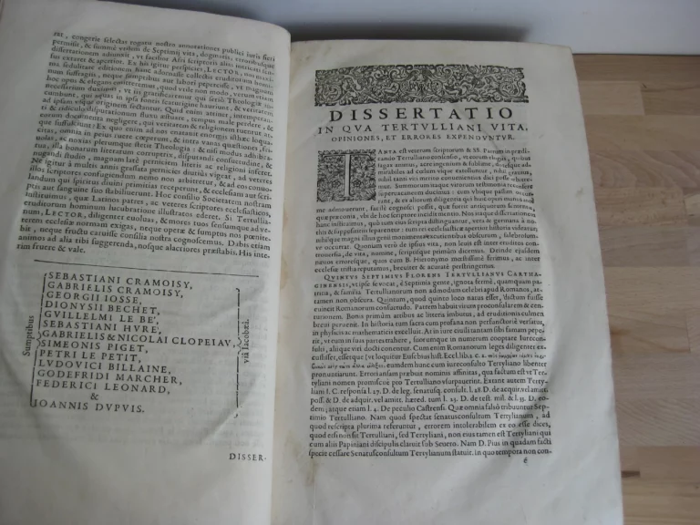 Q. Septimii Florentis Tertulliani Opera - 1664 Q. Septimii Florentis Tertulliani Opera - 1664