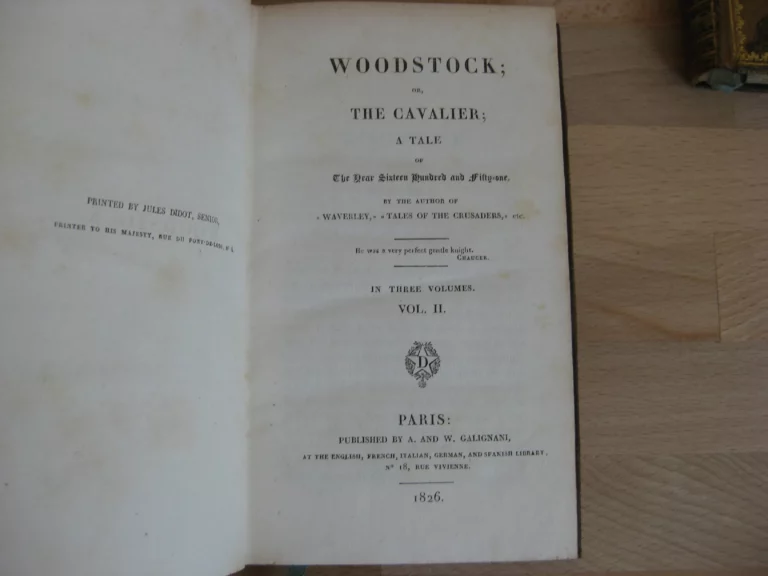 Woodstock or, The Cavalier, a tale. Sir Walter Scott
