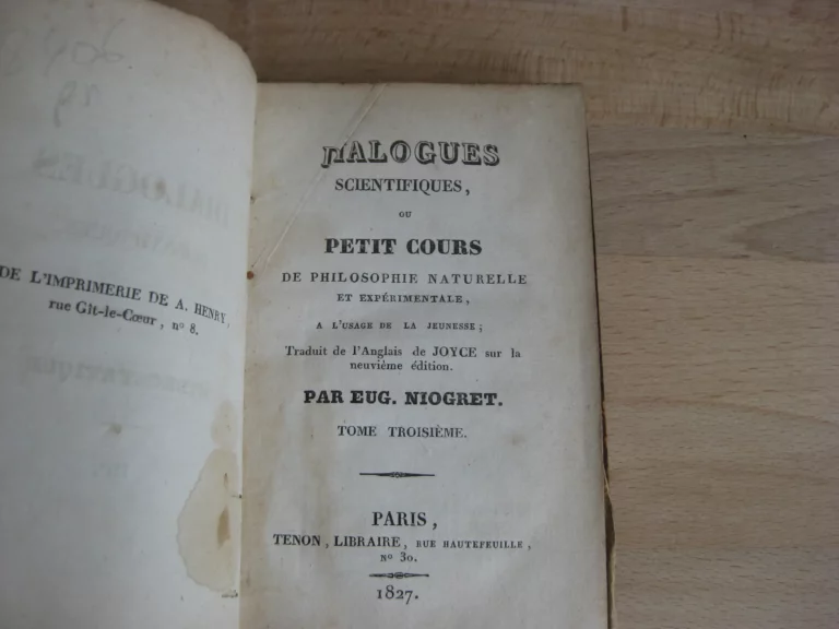 Dialogues scientifiques, A. Niogret (trad.) Dialogues scientifiques, A. Niogret (trad.)