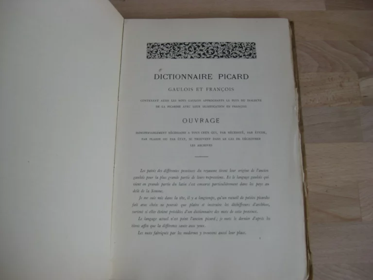 Dictionnaire picard : gaulois et françois, Père Daire Dictionnaire picard : gaulois et françois, Père Daire