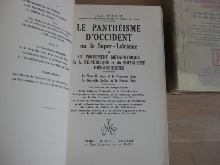 Jean Izoulet. Le Panthéisme d'Occident Jean Izoulet. Le Panthéisme d'Occident