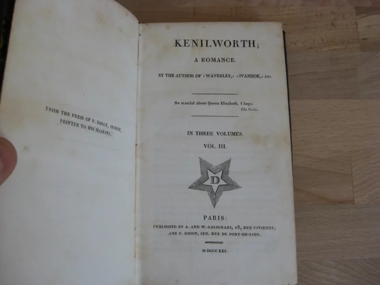 Kenilworth, a romance. Sir Walter Scott