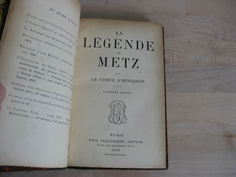 La légende de Metz, Le Comte D'Hérisson La légende de Metz, Le Comte D'Hérisson