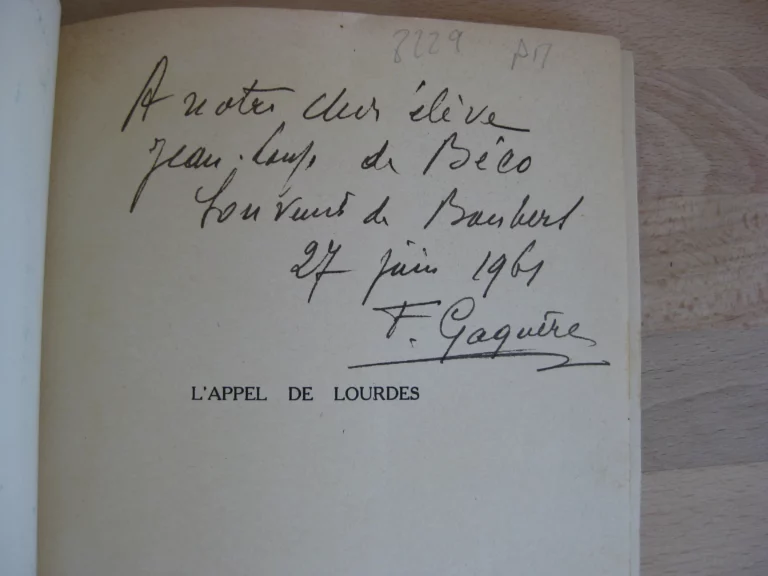 L'appel de Lourdes - François Gaquere, signé