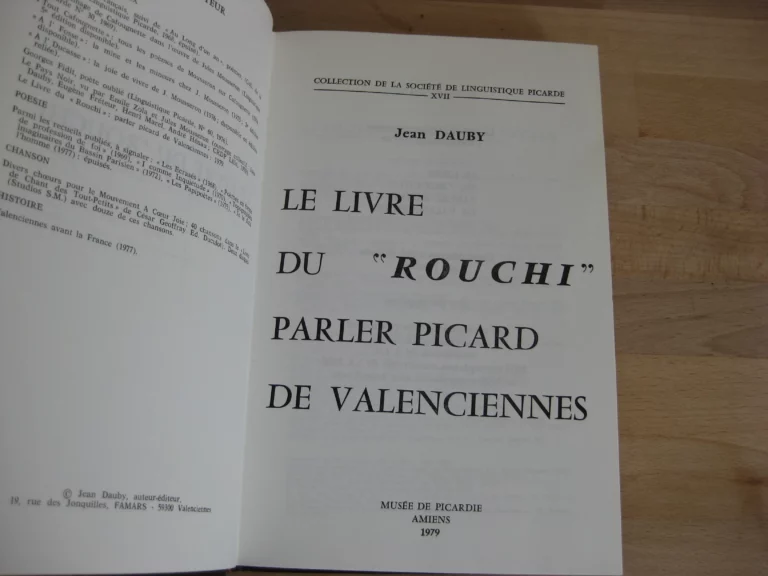 Le Livre du rouchi, parler picard de Valenciennes, Jean Dauby