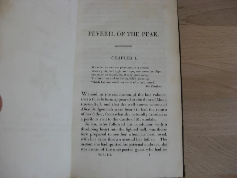 Peveril of the Peak, 4 tomes.  Sir Walter Scott