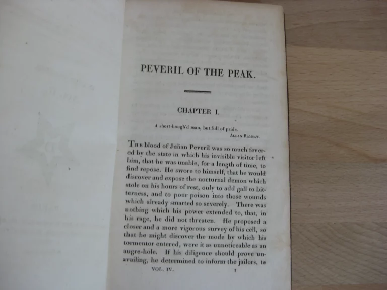 Peveril of the Peak, 4 tomes.  Sir Walter Scott
