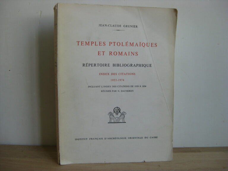 Temple ptolémaïques et romains. Répertoire bibliographique Temple ptolémaïques et romains. Répertoire bibliographique