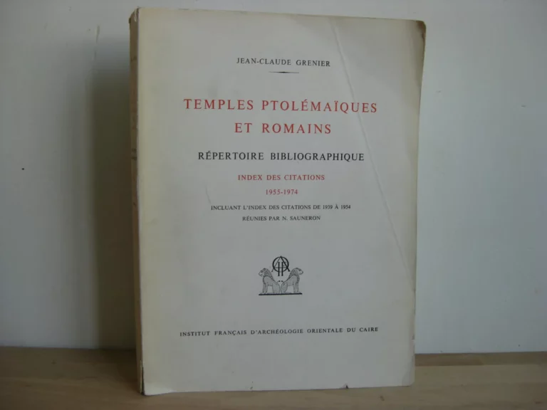 Temple ptolémaïques et romains. Répertoire bibliographique