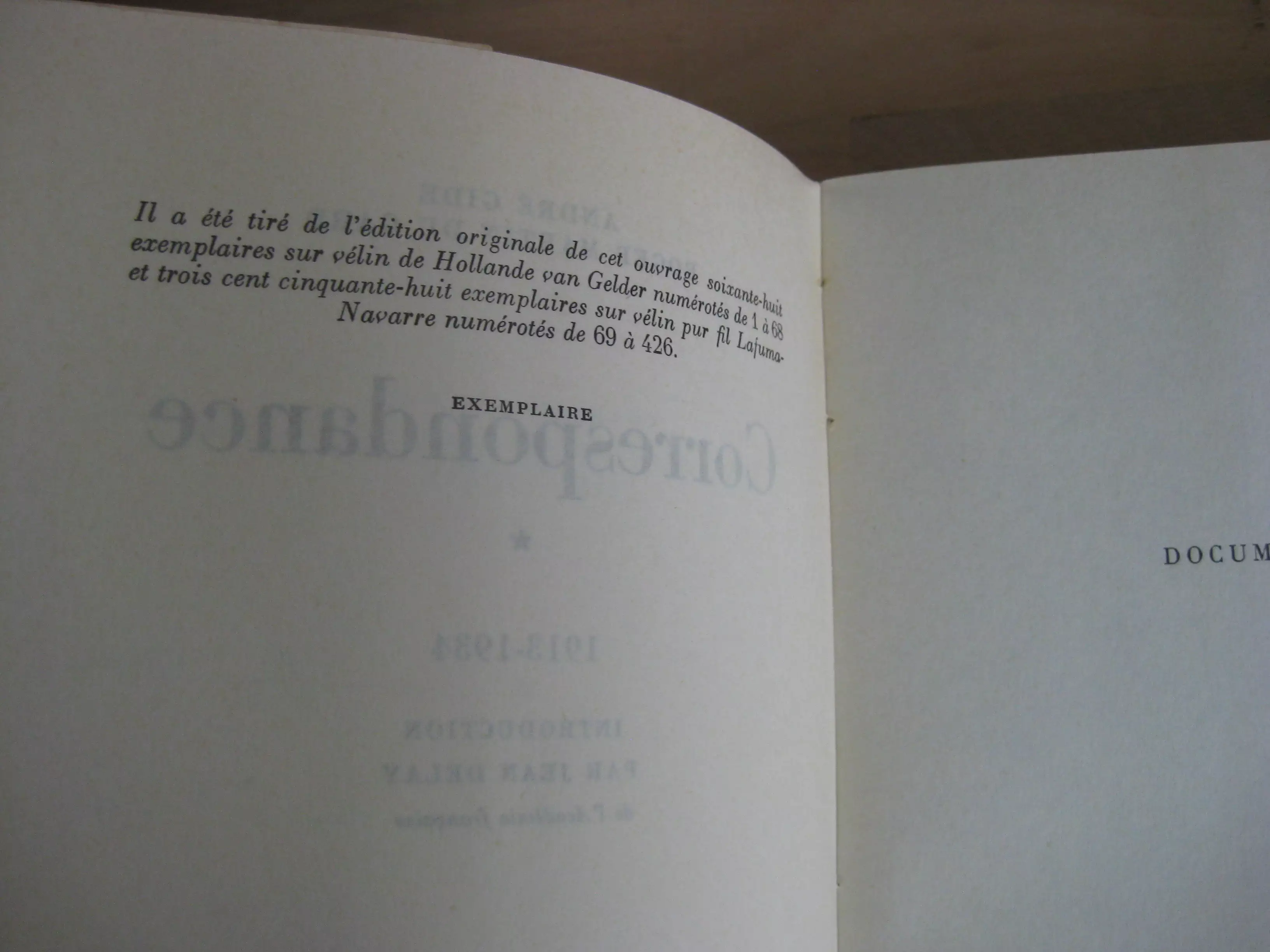 Correspondance I et II Gide / Martin du Gard