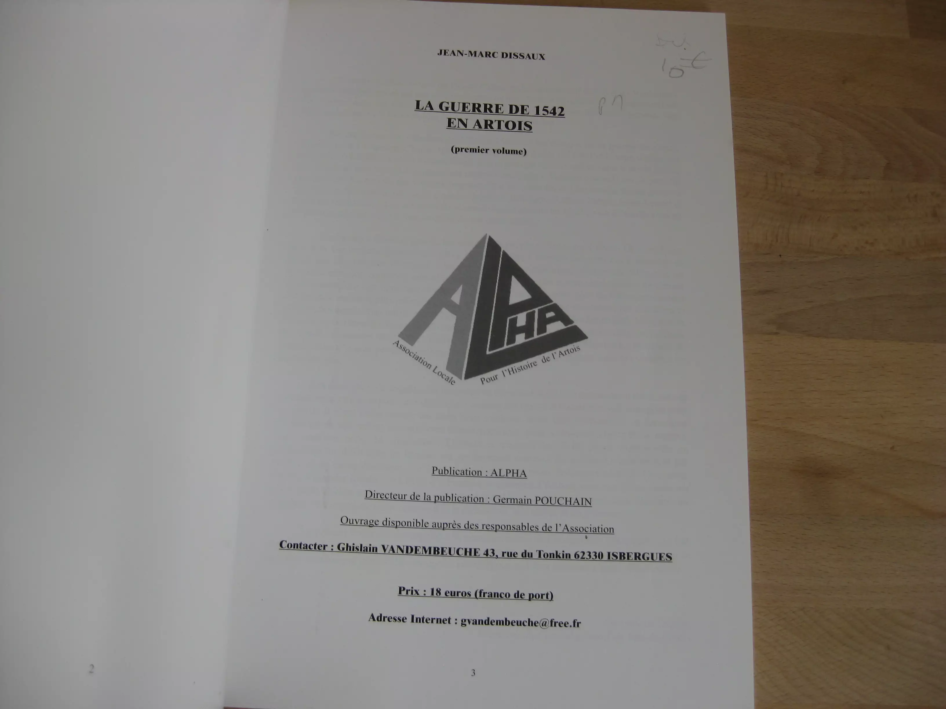 La guerre de 1542 en Artois, Premier volume, Jean-Marc Dissaux La guerre de 1542 en Artois, Premier volume, Jean-Marc Dissaux