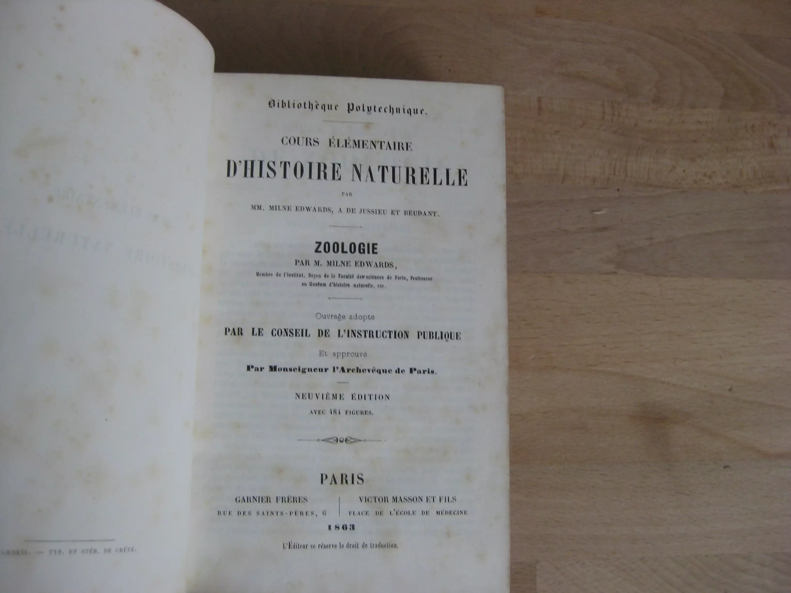 Zoologie, M. Milne Edwards Zoologie, M. Milne Edwards