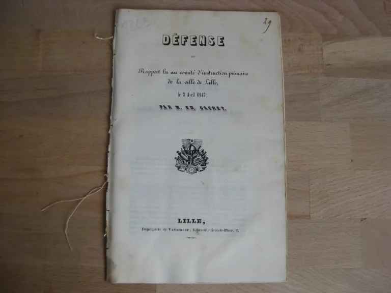 Défense du Rapport lu au Comité d’instruction primaire de la ville de Lille Défense du Rapport lu au Comité d’instruction primaire de la ville de Lille