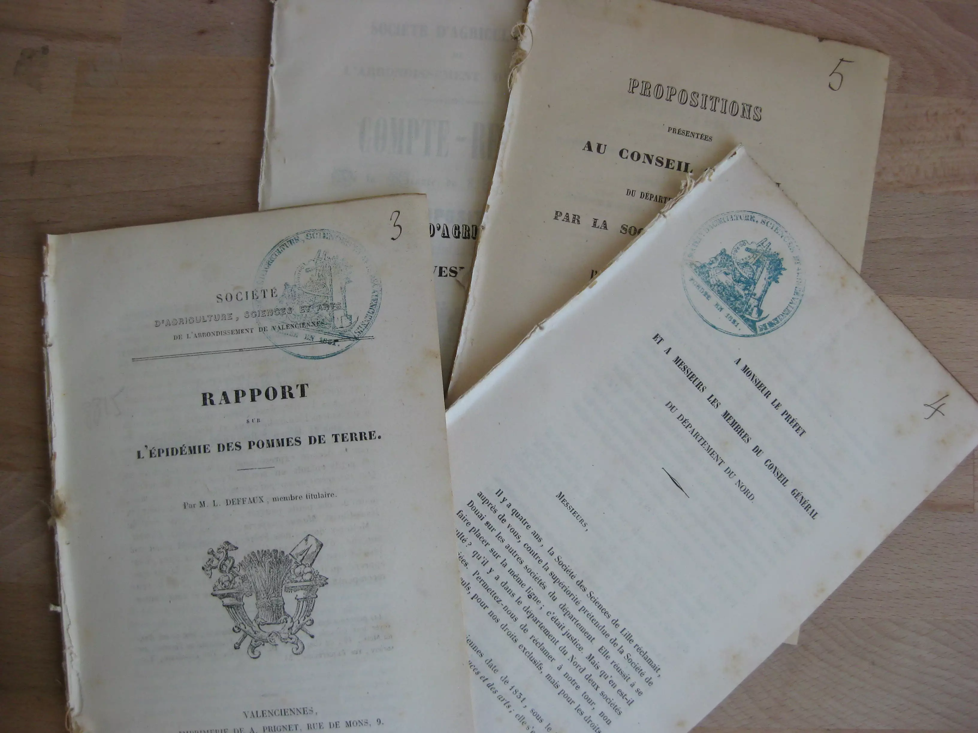 Agriculture du Nord, 4 documents brochés anciens