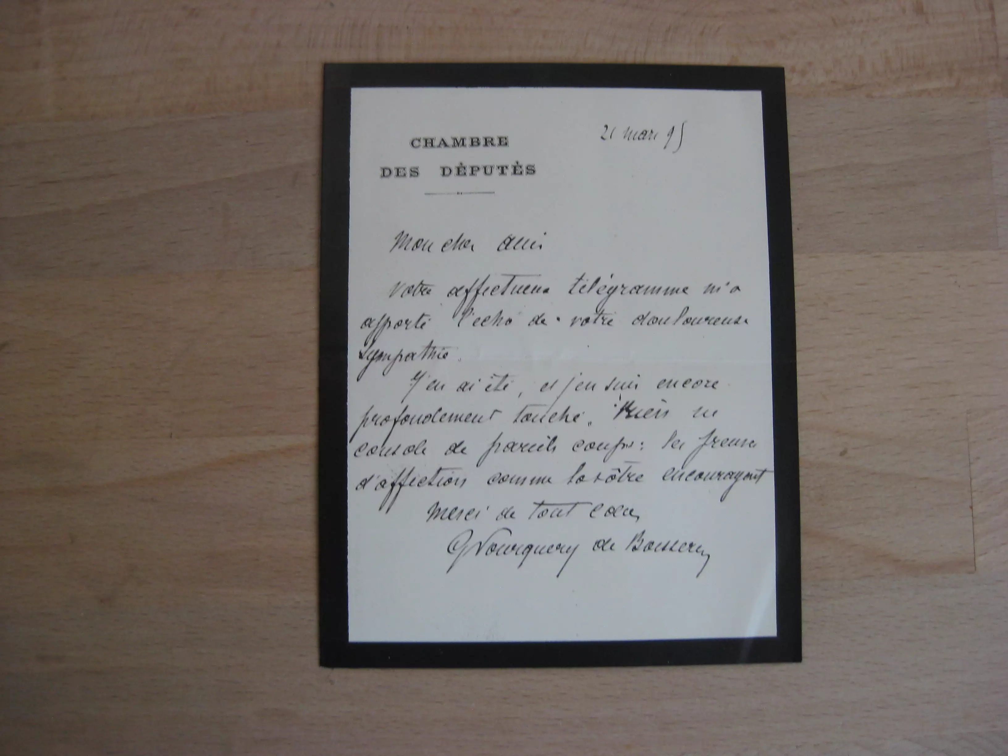 Billet autographe - Joseph-Gaston Pourquery de Boisserin