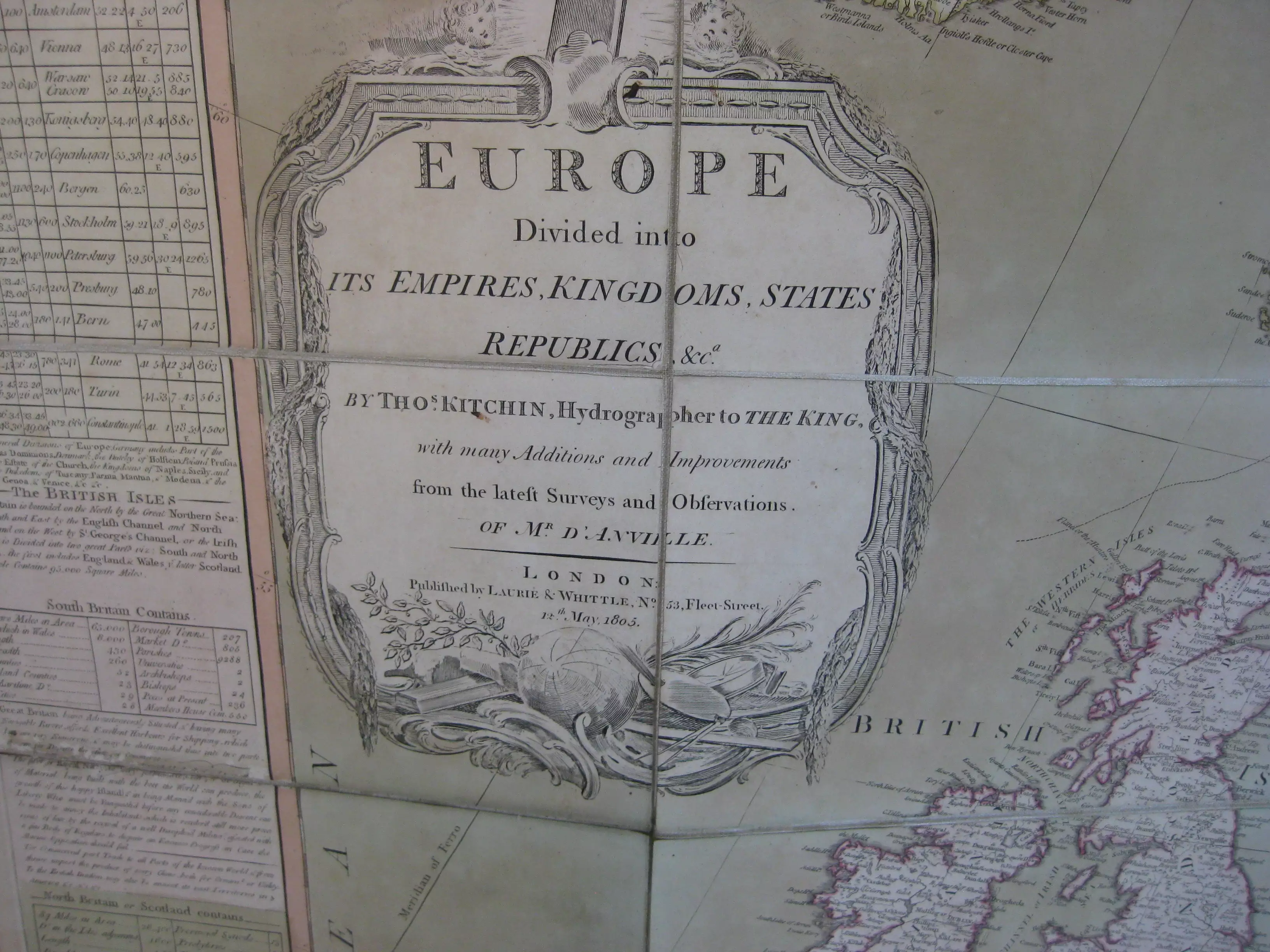 Carte 1805 - Europe divided into its empires, kingdoms, states, republics etc