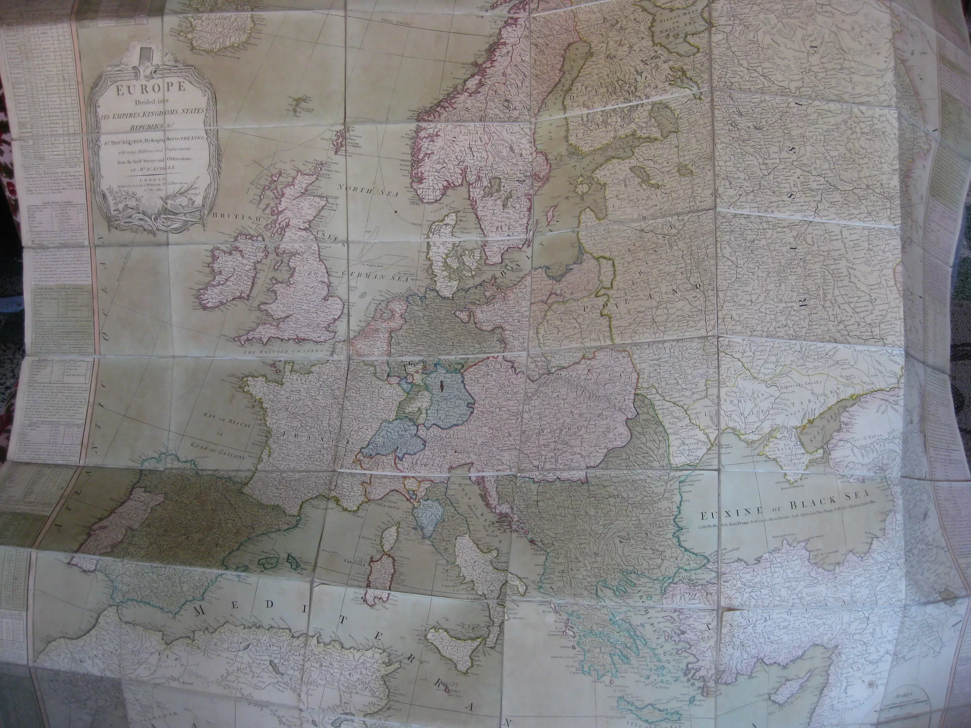 Carte 1805 - Europe divided into its empires, kingdoms, states, republics etc