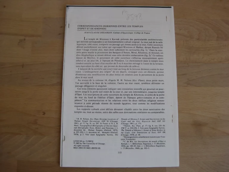 Correspondances osiriennes entre les temples d’Opet et de Khonsou