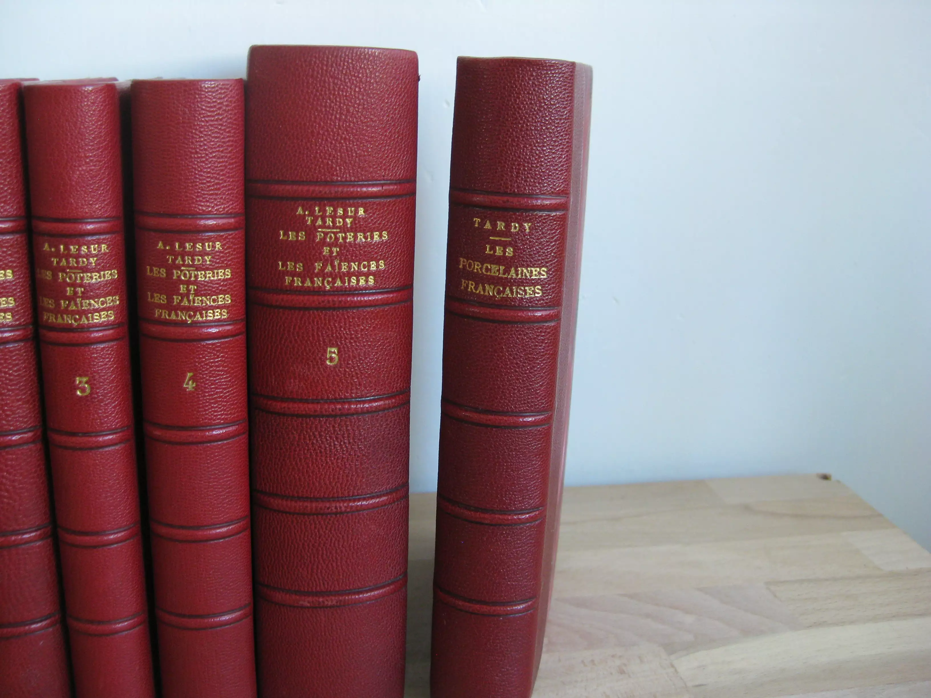 Poteries, faïences, porcelaines françaises, - Tardy, 6 volumes