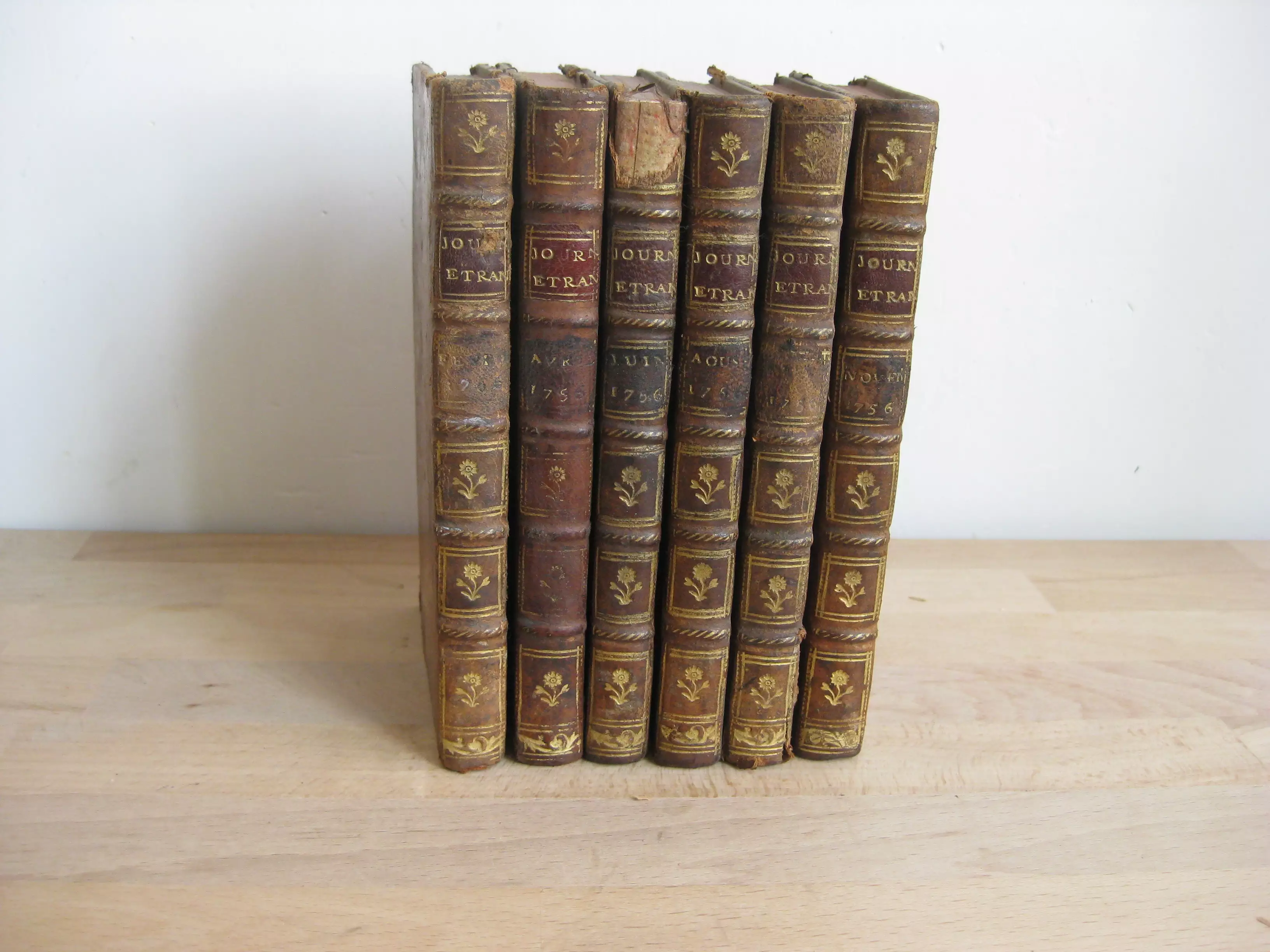 Le Journal étranger, 1756, six volumes - Collectif. Abbé Prévost et Fréron (dir.)