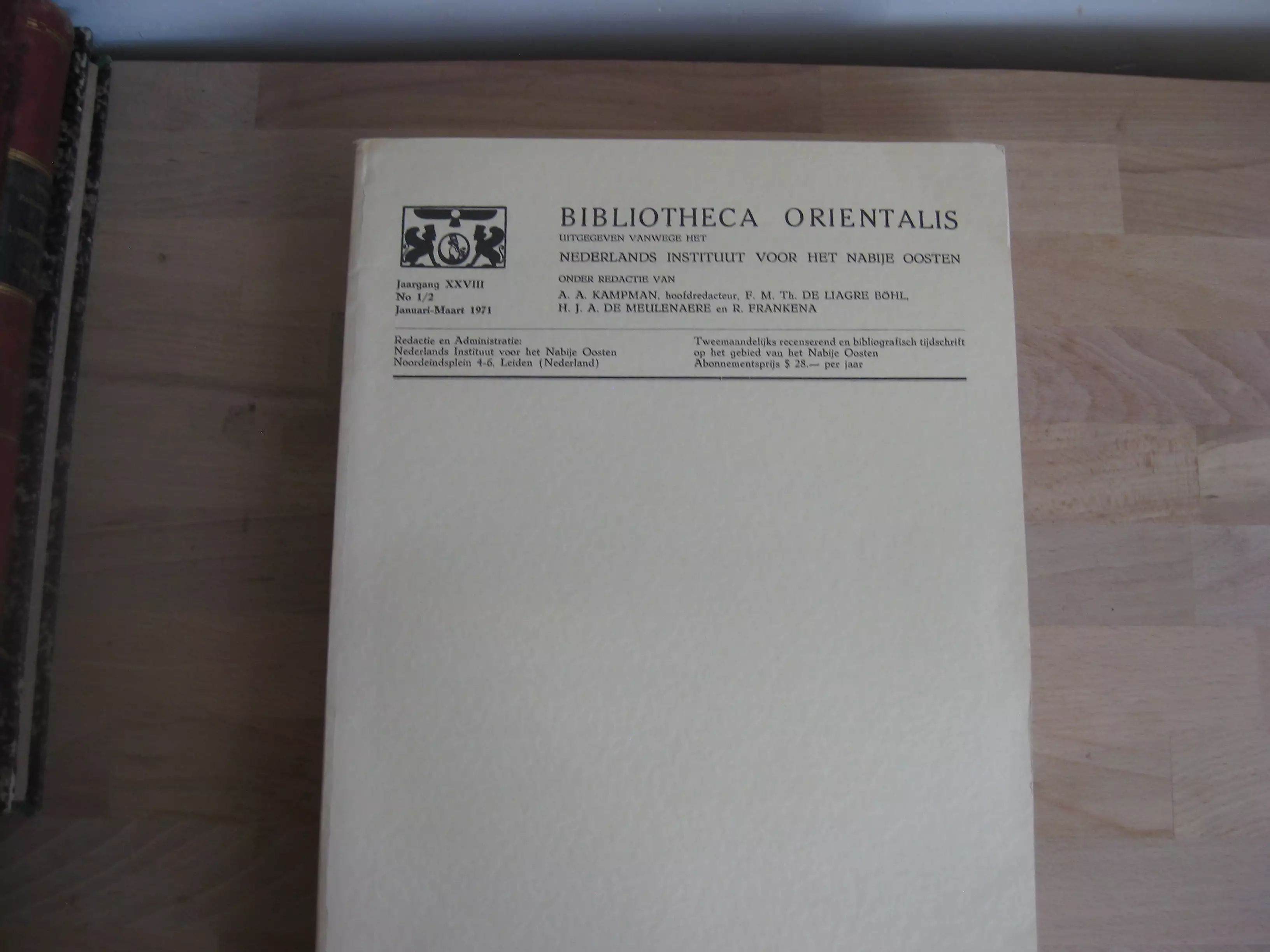Bibliotheca Orientalis. Jaargang 28. 1971, 6 numéros en 3 volumes, année complète