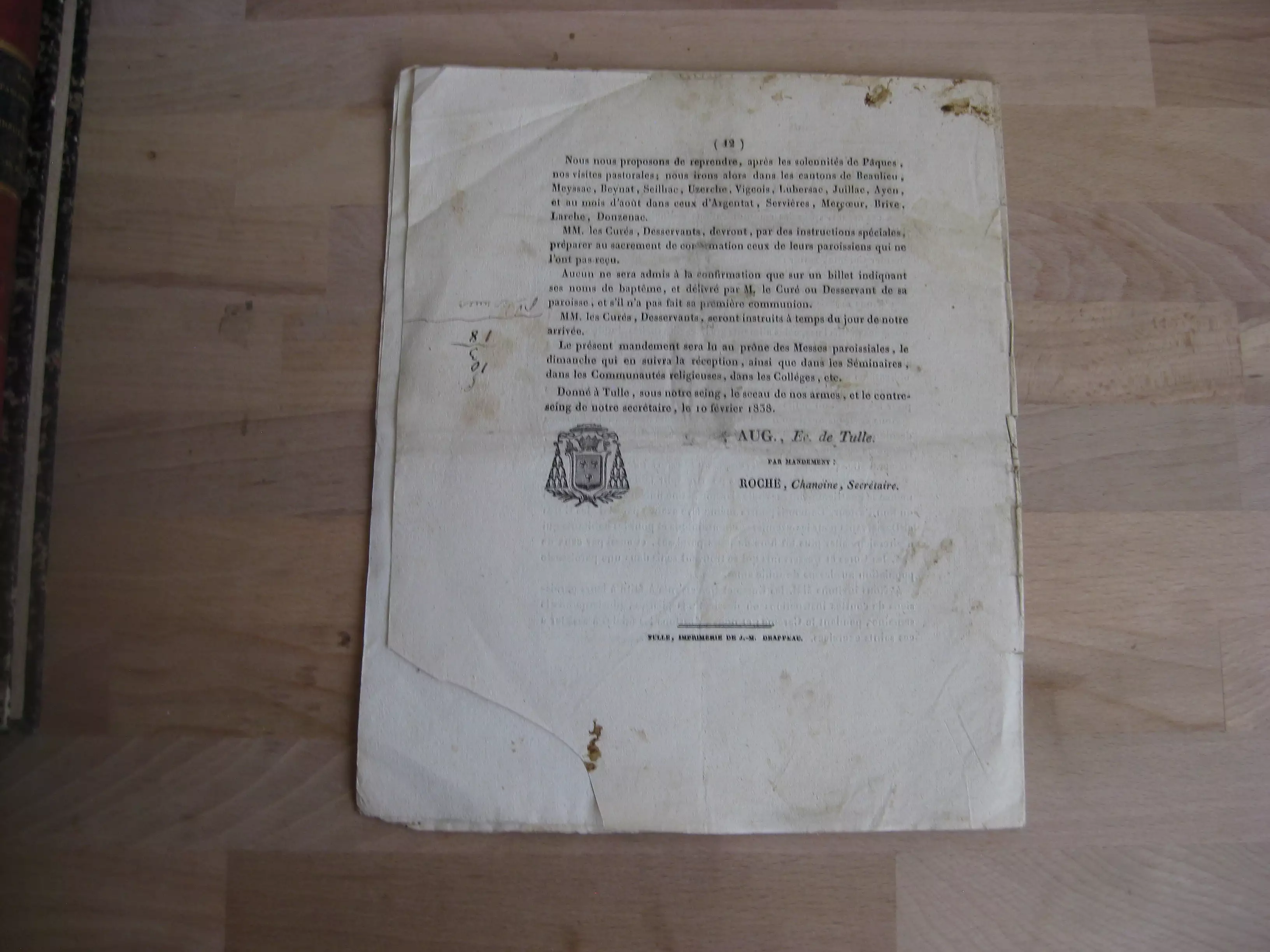 Mandement de Monseigneur l’Évêque de Tulle pour le carême de 1838