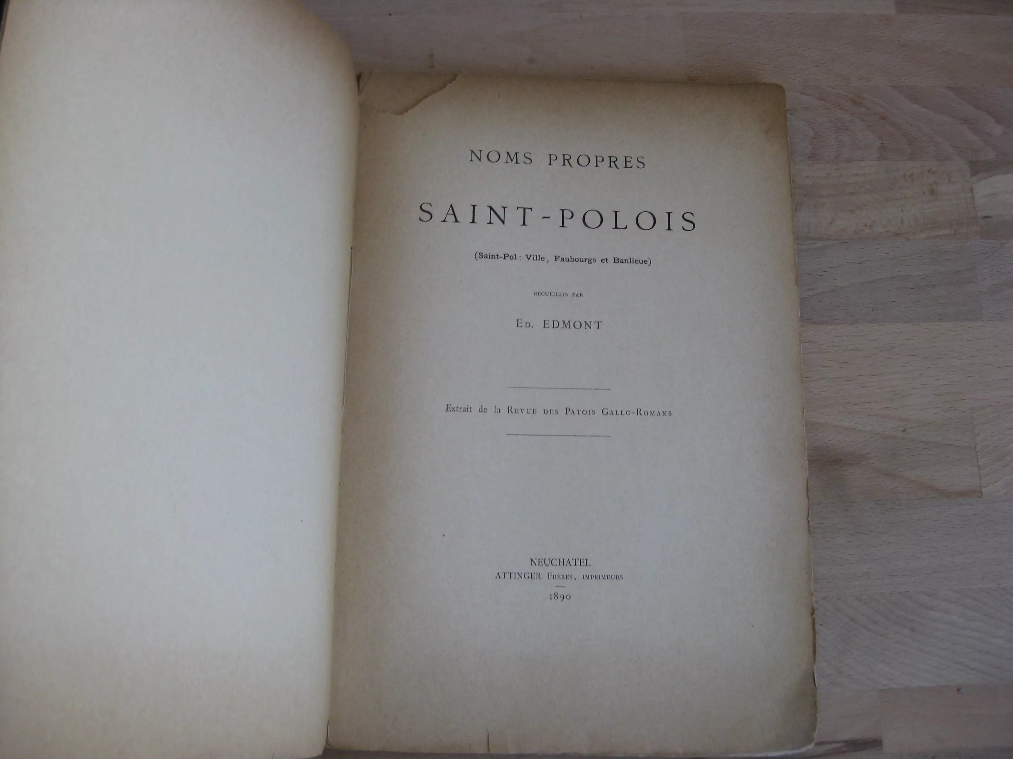 Noms propres Saint-Polois (Saint-Pol : ville, faubourgs et banlieue)